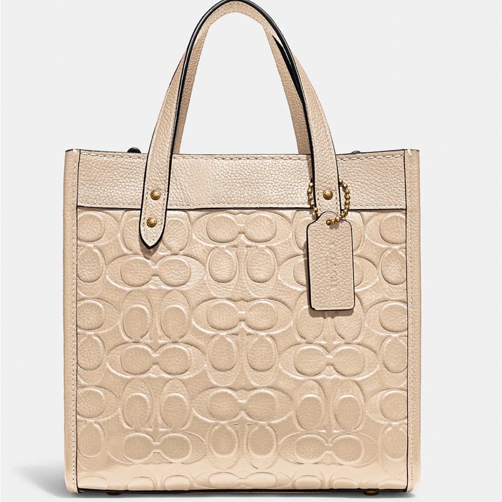 Coach Tan Embossed Tote Bag